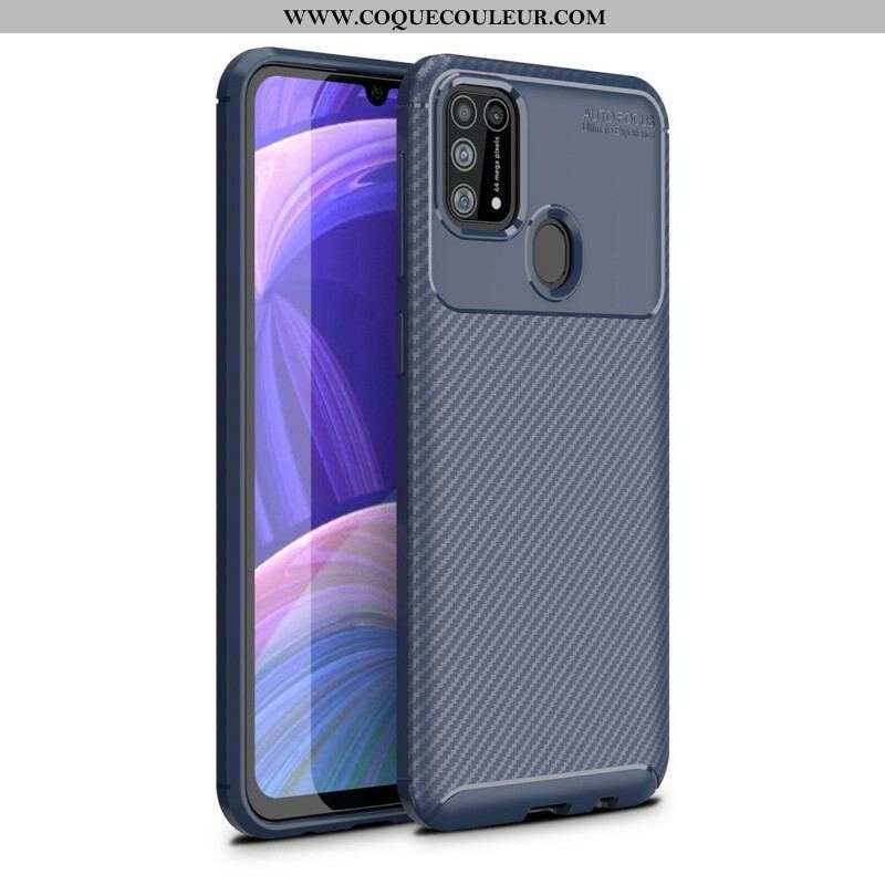 Coque Samsung Galaxy M31 Flexible Texture Fibre Carbone