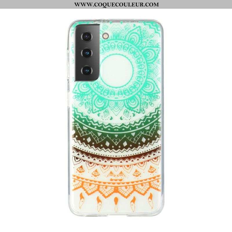 Coque Samsung Galaxy S21 5G Transparente Fleur Mandala