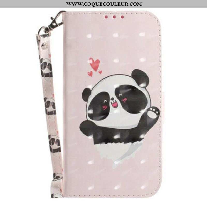 Housse Samsung Galaxy S21 FE Panda Love à Lanière