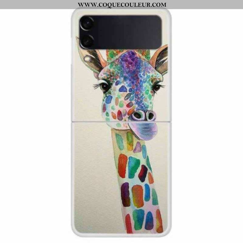 Coque Samsung Galaxy Z Flip 4 Girafe Colorée