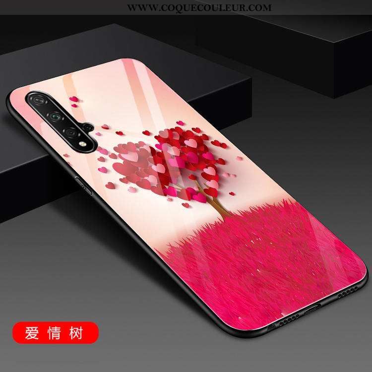 Étui Honor 20 Silicone Verre Créatif, Coque Honor 20 Protection Téléphone Portable Rouge
