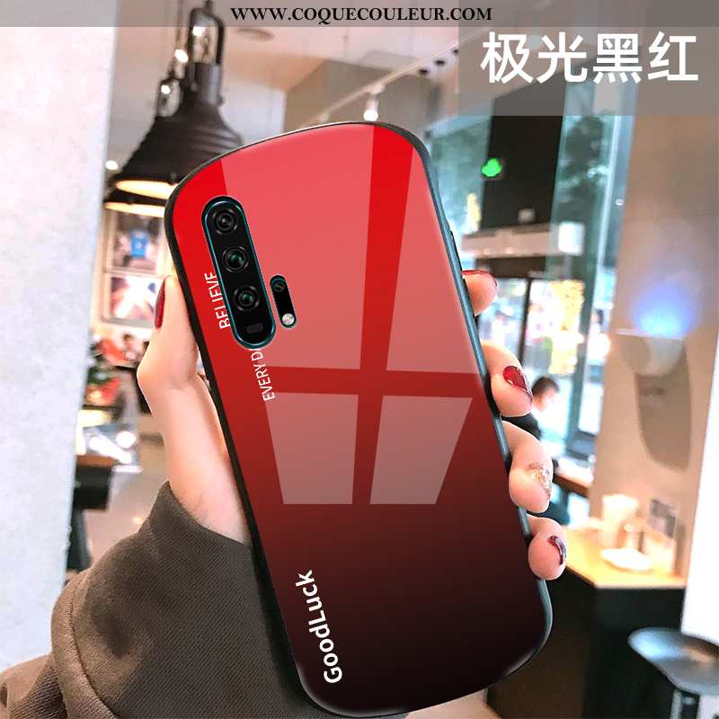 Housse Honor 20 Pro Verre Téléphone Portable Net Rouge, Étui Honor 20 Pro Ultra Incassable Rouge