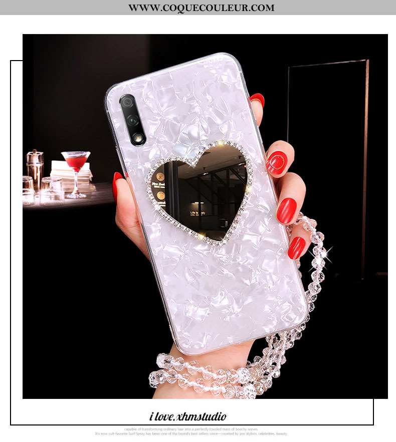 Coque Honor 9x Fluide Doux Rose Incruster Strass, Housse Honor 9x Silicone Tendance
