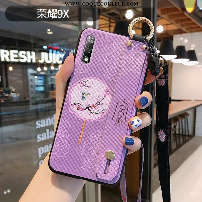 Coque Honor 9x Silicone Style Chinois Tout Compris, Housse Honor 9x Protection Incassable Violet