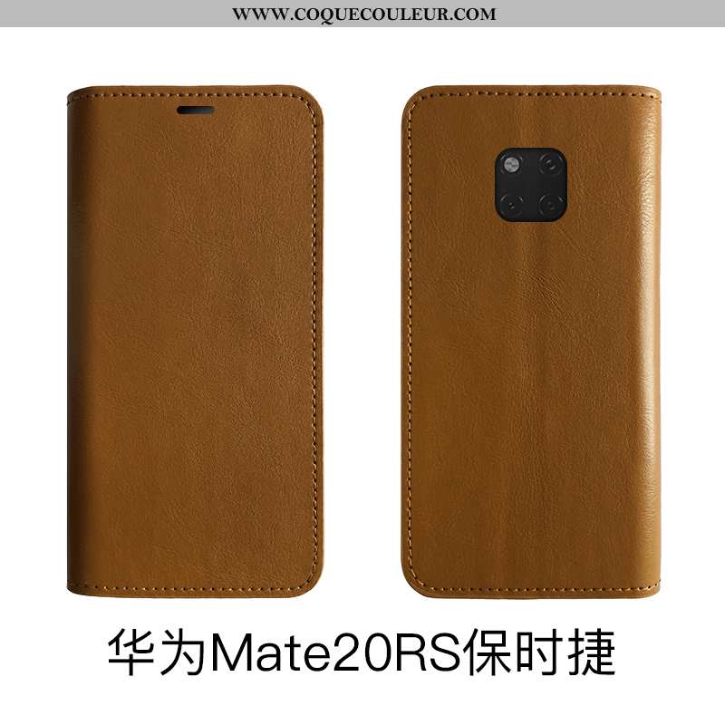 Coque Huawei Mate 20 Rs Protection Housse Noir, Huawei Mate 20 Rs Cuir Véritable Téléphone Portable 