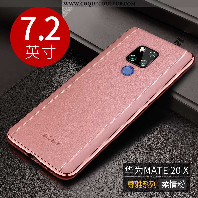 Étui Huawei Mate 20 X Fluide Doux Ultra Rose, Coque Huawei Mate 20 X Protection Légère Rose