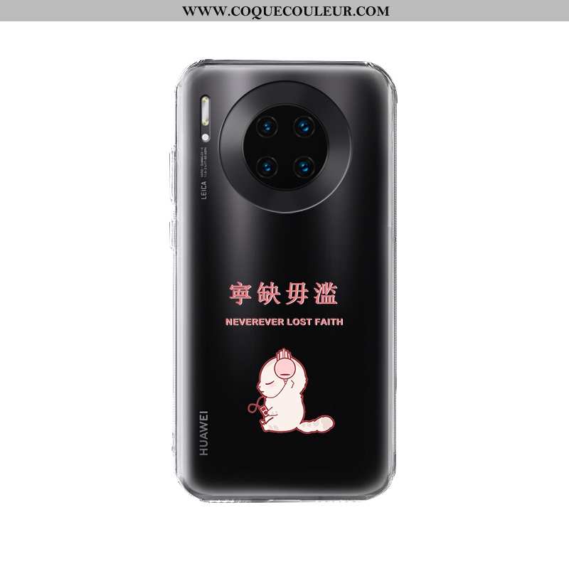 Coque Huawei Mate 30 Pro Transparent Étui Silicone, Housse Huawei Mate 30 Pro Créatif Nouveau Noir