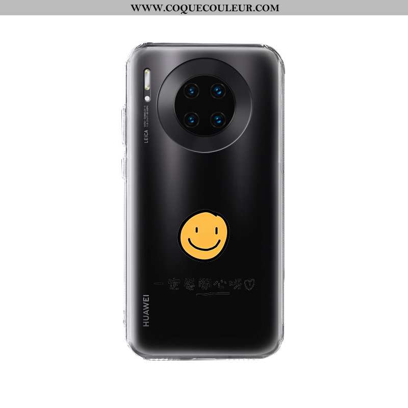 Coque Huawei Mate 30 Pro Transparent Étui Silicone, Housse Huawei Mate 30 Pro Créatif Nouveau Noir