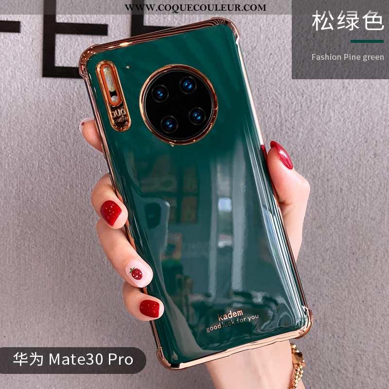 Coque Huawei Mate 30 Pro Fluide Doux Net Rouge Coque, Housse Huawei Mate 30 Pro Silicone Simple Vert