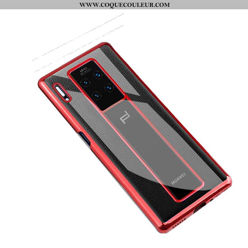 Housse Huawei Mate 30 Rs Protection Ultra Rouge, Étui Huawei Mate 30 Rs Transparent Rouge