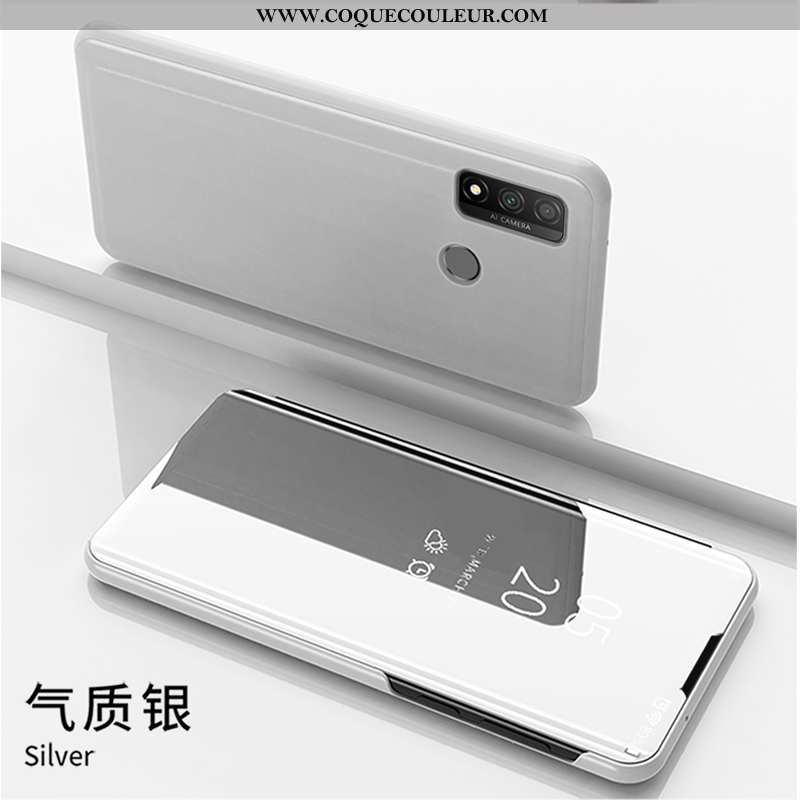 Étui Huawei P Smart 2020 Cuir Housse Téléphone Portable, Coque Huawei P Smart 2020 Blanc Blanche