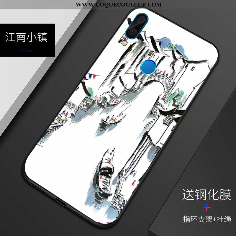 Étui Huawei P20 Lite Silicone Téléphone Portable Blanc, Coque Huawei P20 Lite Protection Personnalit