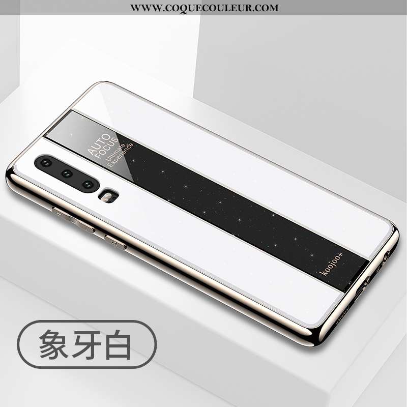 Housse Huawei P30 Protection Incassable Téléphone Portable, Étui Huawei P30 Fluide Doux Coque Blanch