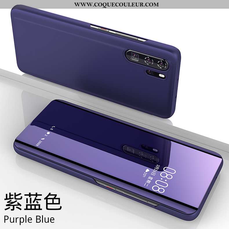 Housse Huawei P30 Silicone Verre Personnalité, Étui Huawei P30 Protection Cuir Violet