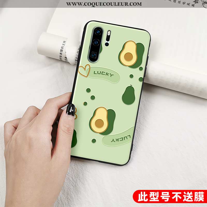 Coque Huawei P30 Pro Silicone Tendance Coque, Housse Huawei P30 Pro Protection Gaufrage Verte