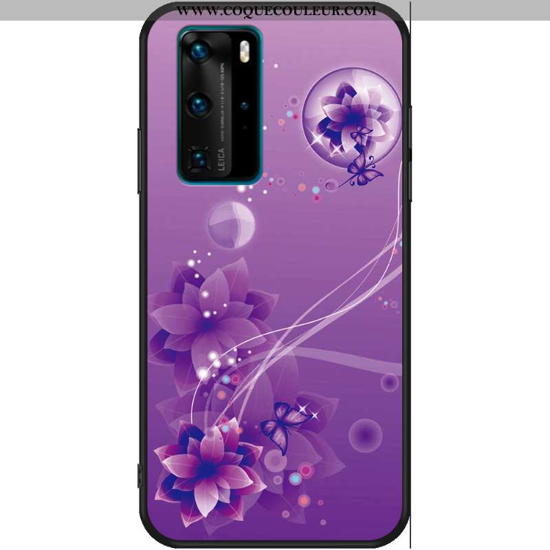 Housse Huawei P40 Fluide Doux Violet Coque, Étui Huawei P40 Protection Tout Compris