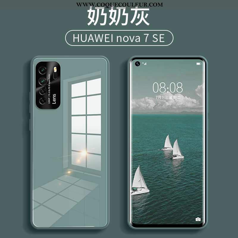 Housse Huawei P40 Lite 5g Ultra Miroir Étui, Étui Huawei P40 Lite 5g Légère Incassable Verte