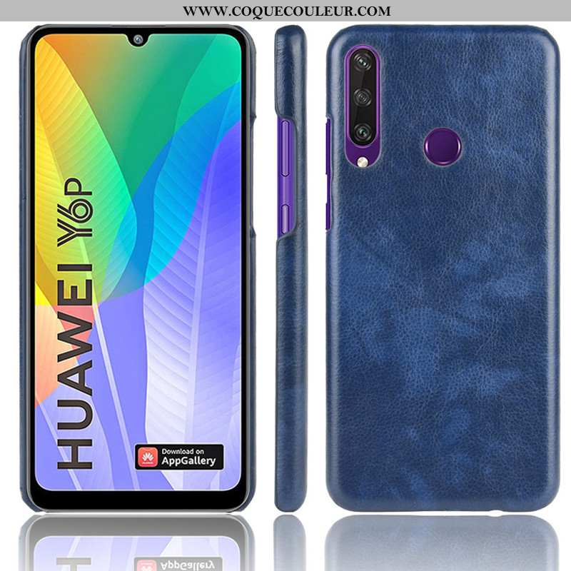 Coque Huawei Y6p Protection Litchi Difficile, Housse Huawei Y6p Modèle Fleurie Téléphone Portable Ma