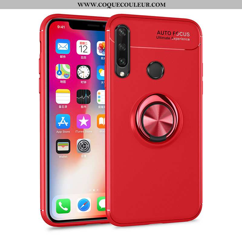 Housse Huawei Y6p Silicone Rouge Incassable, Étui Huawei Y6p Protection Magnétisme