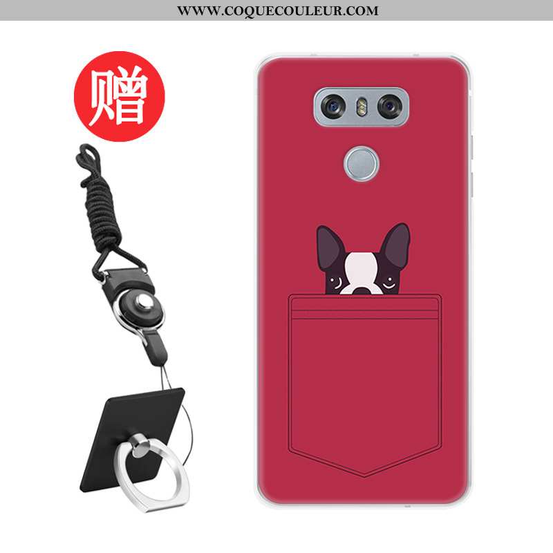 Étui Lg G6 Dessin Animé Téléphone Portable Rouge, Coque Lg G6 Tendance Membrane Rouge