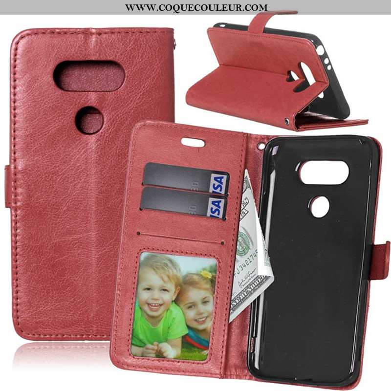 Étui Lg G6 Fluide Doux Portefeuille Coque, Coque Lg G6 Silicone Téléphone Portable Rouge