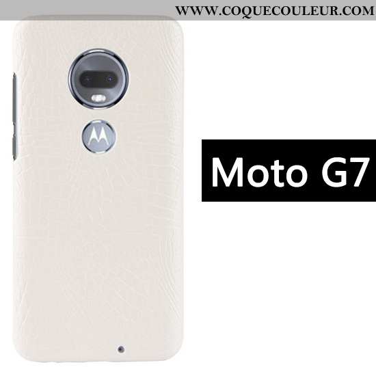 Étui Moto G7 Créatif Business Crocodile, Coque Moto G7 Modèle Fleurie Noir