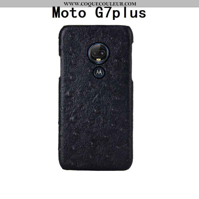 Housse Moto G7 Plus Modèle Fleurie Créatif Coque, Étui Moto G7 Plus Mode Noir