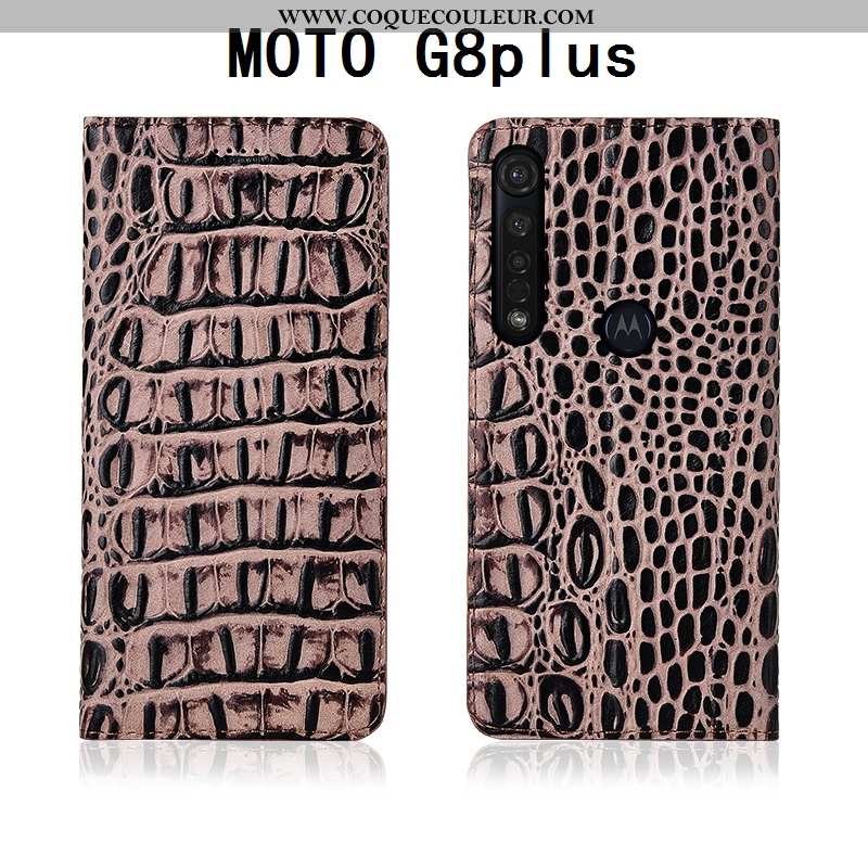Coque Moto G8 Plus Cuir Téléphone Portable Coque, Housse Moto G8 Plus Fluide Doux Tout Compris Bleu