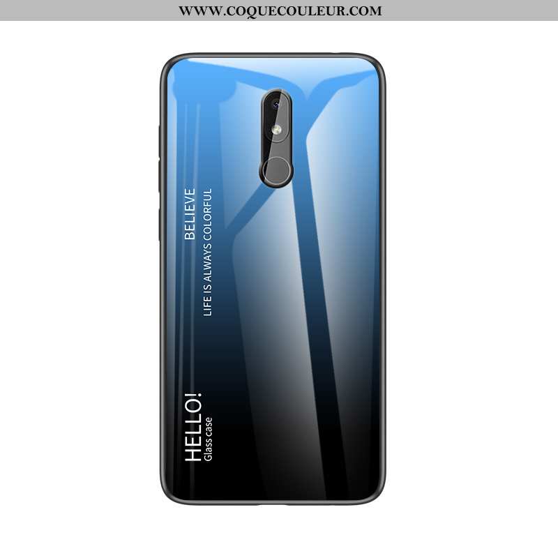 Étui Nokia 3.2 Silicone Simple Dégradé, Coque Nokia 3.2 Protection Bleu