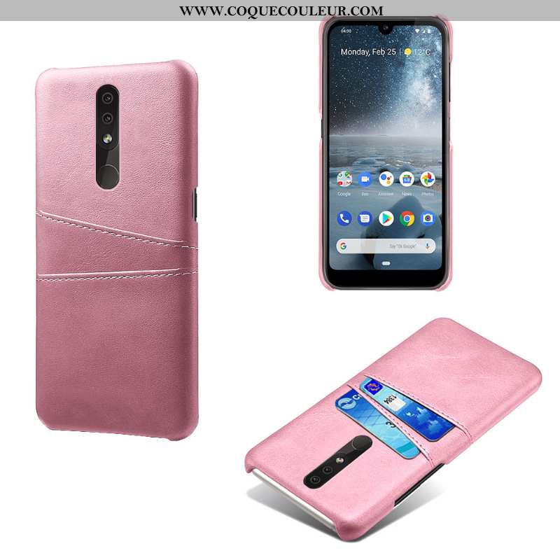 Coque Nokia 4.2 Cuir Carte Incassable, Housse Nokia 4.2 Protection Téléphone Portable Bleu Foncé