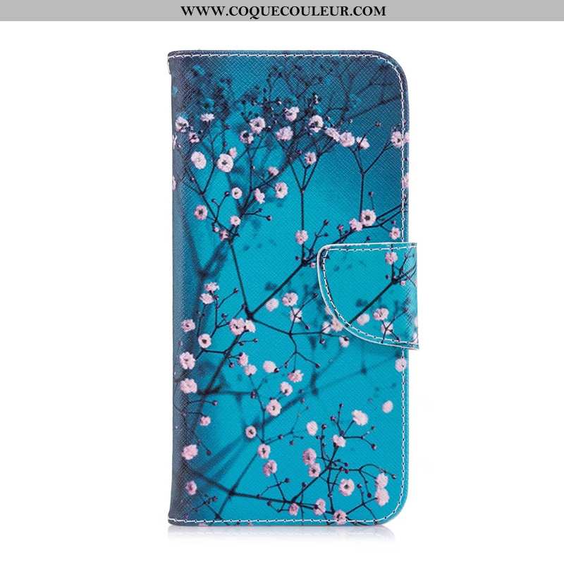 Étui Nokia 6.2 Cuir Coque Téléphone Portable, Nokia 6.2 Protection Peinture Bleu