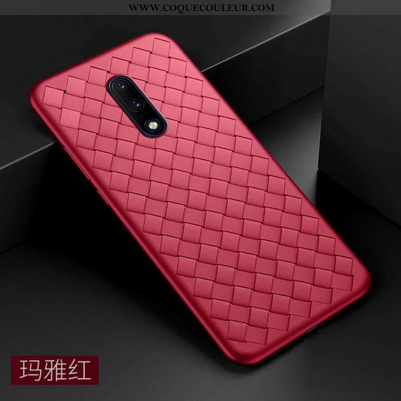 Coque Oneplus 7 Silicone Créatif Rouge, Housse Oneplus 7 Protection Ultra Rouge