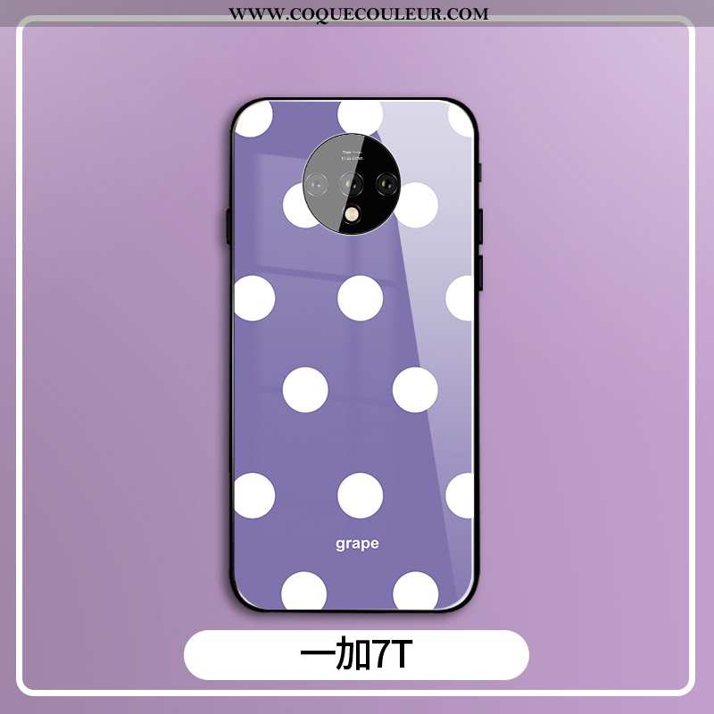 Coque Oneplus 7t Silicone Point D'onde Coque, Housse Oneplus 7t Mode Simple Violet