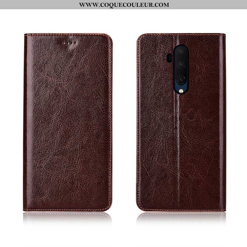 Coque Oneplus 7t Pro Silicone Clamshell Marron, Housse Oneplus 7t Pro Protection Téléphone Portable 