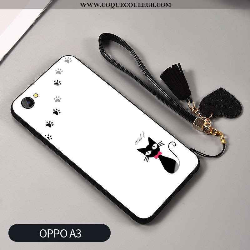 Coque Oppo A3 Mode Silicone Téléphone Portable, Housse Oppo A3 Protection Verre Blanche