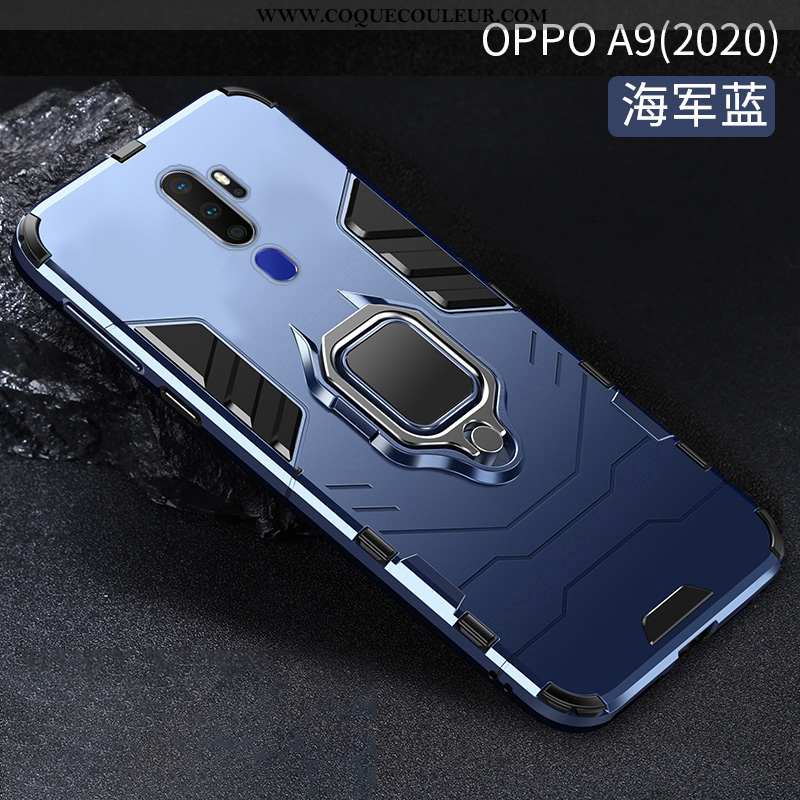 Étui Oppo A9 2020 Protection Support Coque, Coque Oppo A9 2020 Couleur Unie Téléphone Portable Noir
