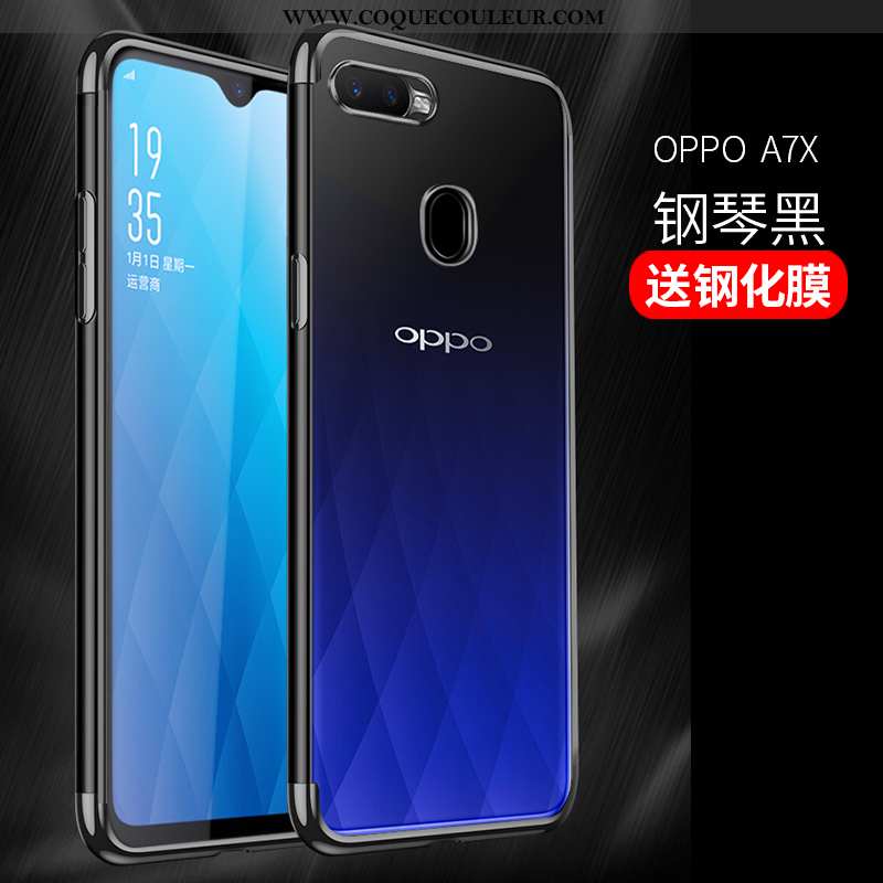 Étui Oppo Ax7 Protection Incassable Coque, Coque Oppo Ax7 Transparent Bleu