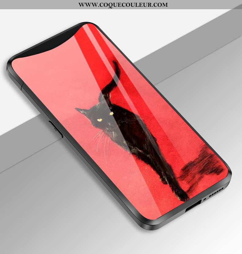 Housse Oppo Find X Créatif Téléphone Portable Rouge, Étui Oppo Find X Charmant Verre Rouge