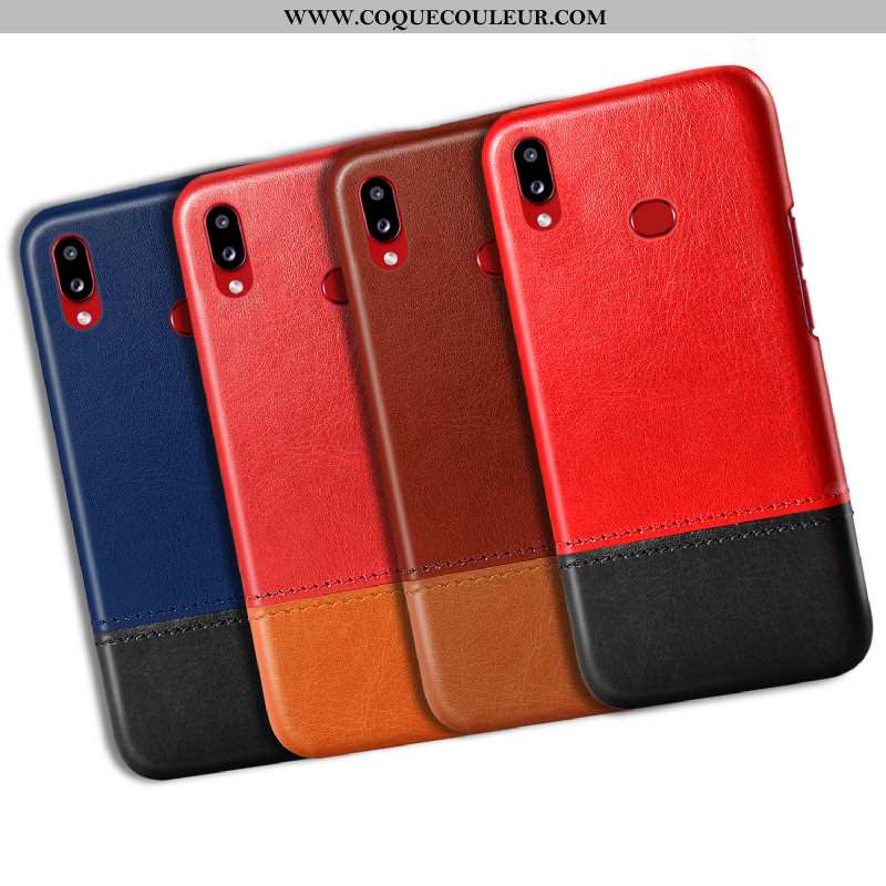 Housse Samsung Galaxy A10s Cuir Coque Rouge, Étui Samsung Galaxy A10s Qualité Difficile Rouge