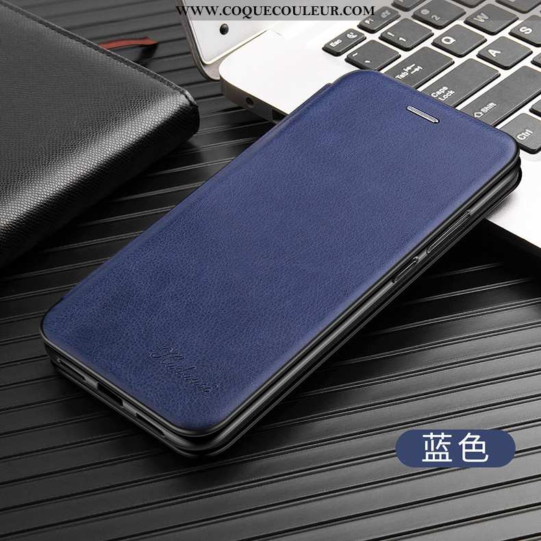 Étui Samsung Galaxy A50 Créatif Cuir Protection, Coque Samsung Galaxy A50 Ultra Bleu Foncé