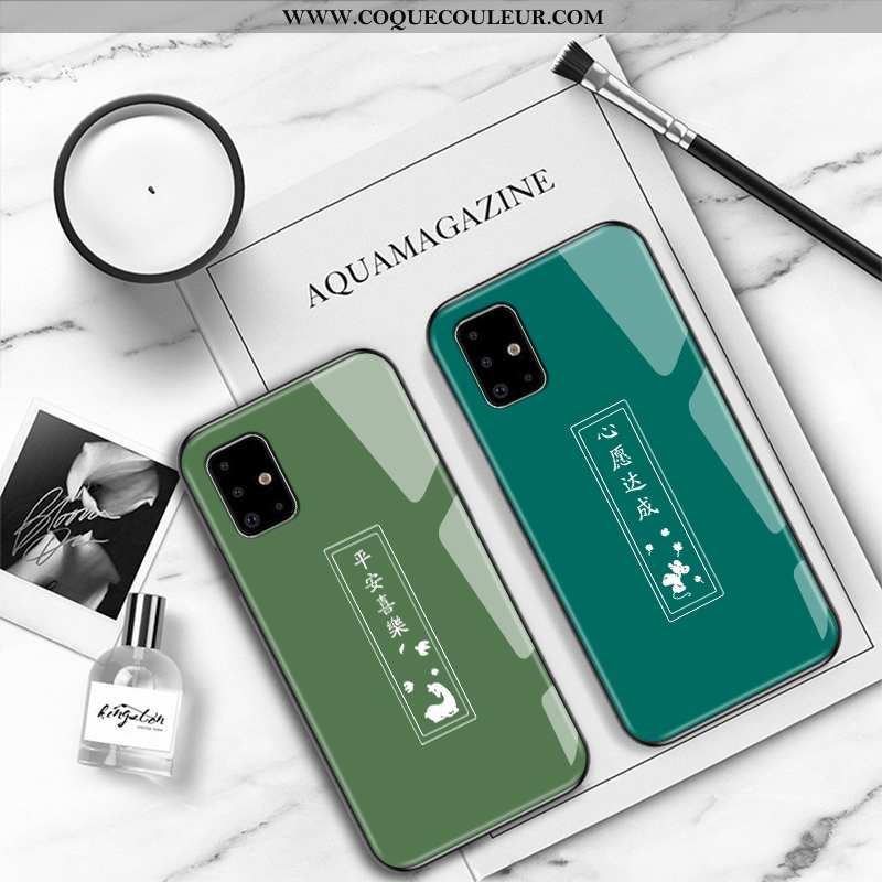 Housse Samsung Galaxy A51 Créatif Vert Téléphone Portable, Étui Samsung Galaxy A51 Dessin Animé Inca