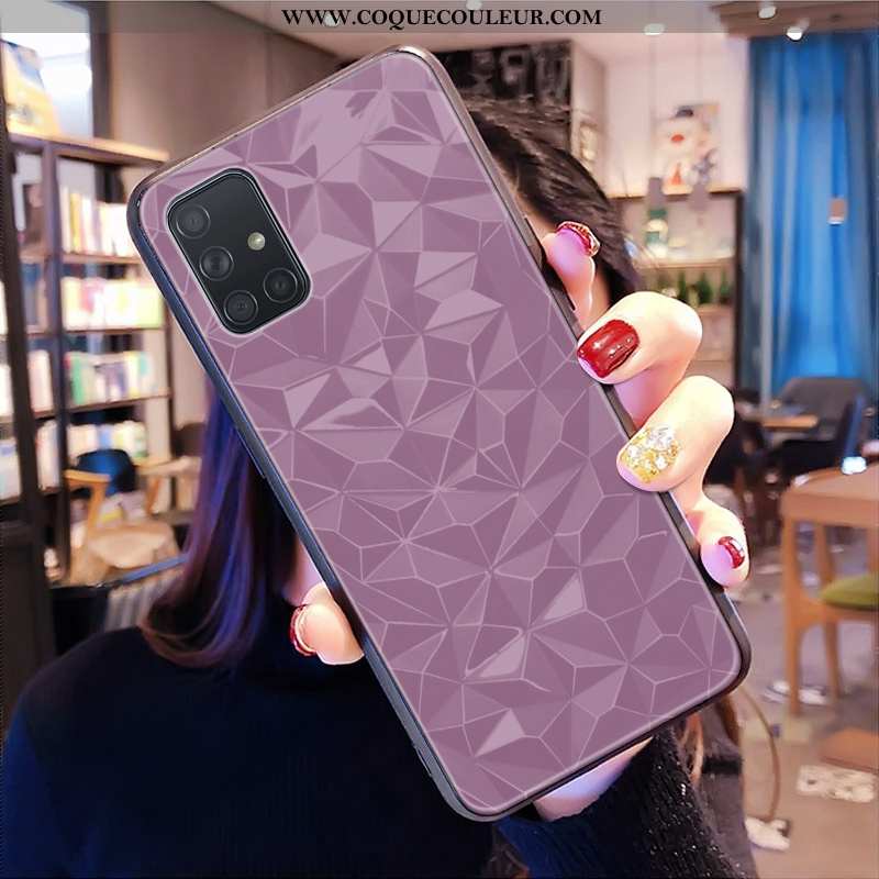 Housse Samsung Galaxy A71 Protection Violet Étui, Étui Samsung Galaxy A71 Personnalité Modèle Fleuri