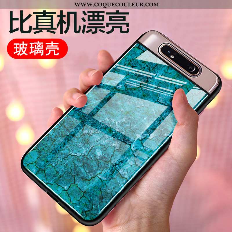 Étui Samsung Galaxy A80 Protection Coque Silicone, Samsung Galaxy A80 Verre Personnalité Violet