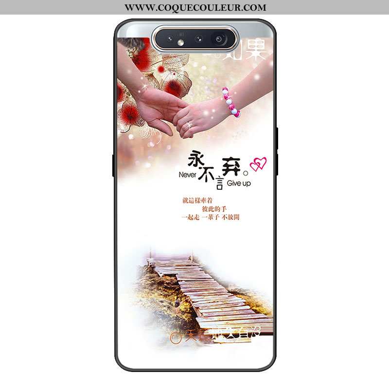 Housse Samsung Galaxy A80 Fluide Doux Rose Frais, Étui Samsung Galaxy A80 Silicone Personnalité