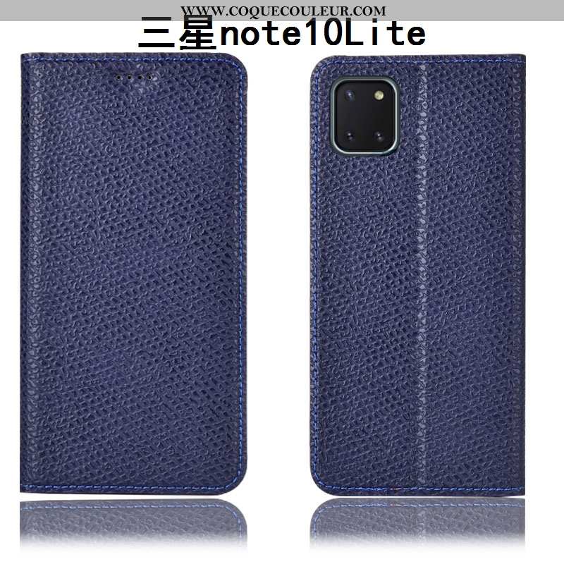 Étui Samsung Galaxy Note 10 Lite Cuir Véritable Housse Protection, Coque Samsung Galaxy Note 10 Lite