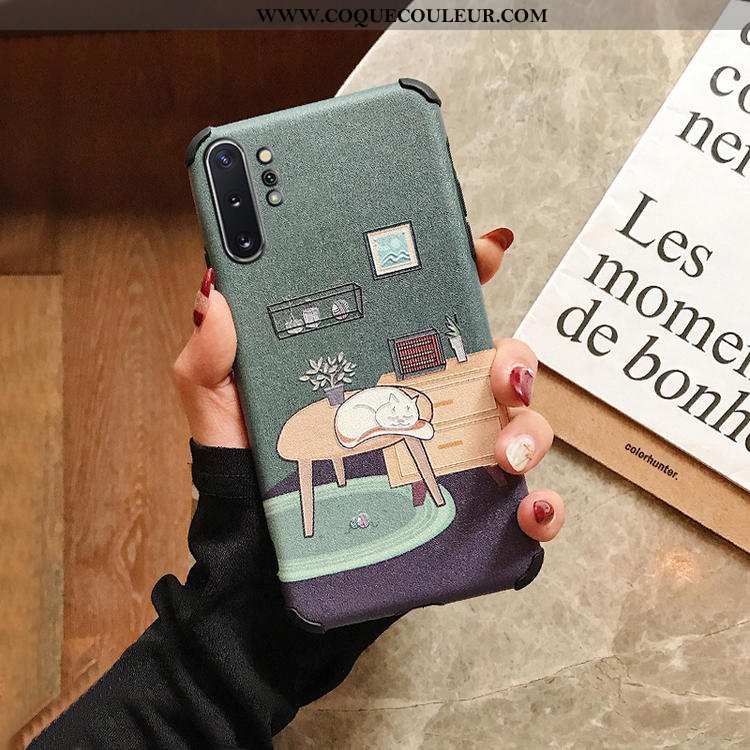 Housse Samsung Galaxy Note 10+ Modèle Fleurie Téléphone Portable Soie Mulberry, Étui Samsung Galaxy 