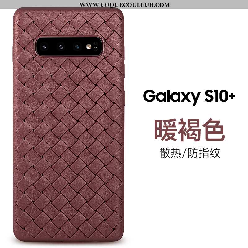 Coque Samsung Galaxy S10+ Cuir Téléphone Portable Silicone, Housse Samsung Galaxy S10+ Modèle Fleuri
