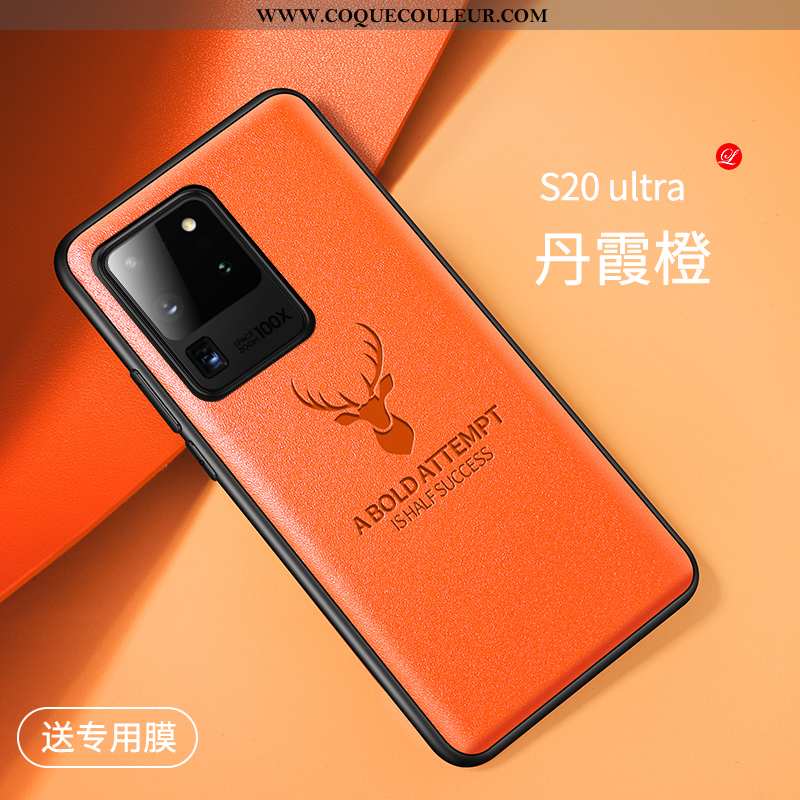 Housse Samsung Galaxy S20 Ultra Créatif Téléphone Portable Elk, Étui Samsung Galaxy S20 Ultra Cuir V