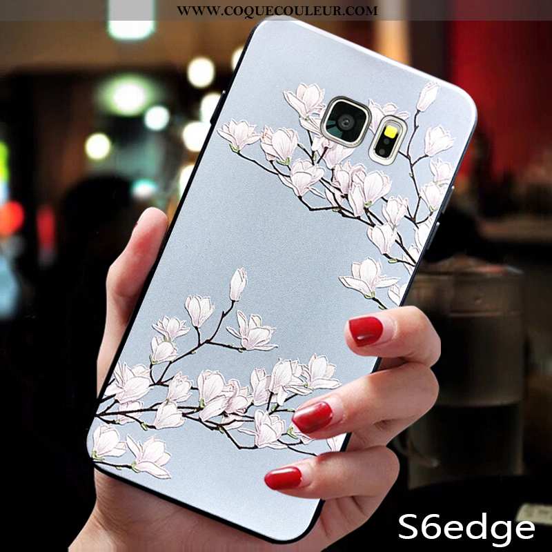 Étui Samsung Galaxy S6 Edge Fluide Doux Créatif Coque, Coque Samsung Galaxy S6 Edge Silicone Net Rou