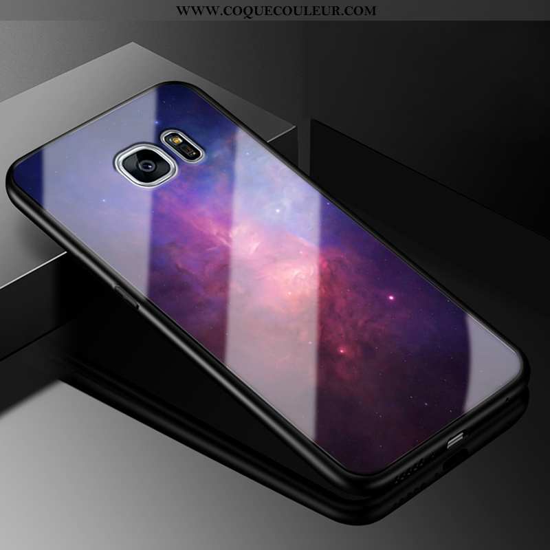Coque Samsung Galaxy S7 Edge Mode Étoile Violet, Housse Samsung Galaxy S7 Edge Protection Difficile 